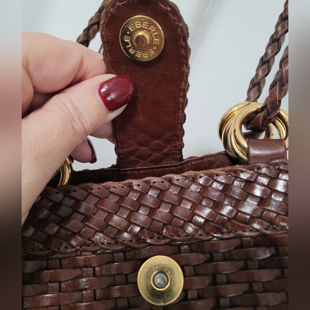 CEM Eberle Crossbody Vintage Woven Leather Bag - EUC - Picture 7 of 13